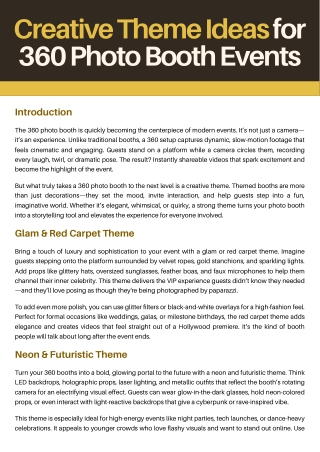 Creative Theme Ideas for 360 Photo Booth Events