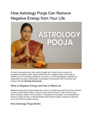 How Astrology Pooja Can Remove Negative Energy from Your Life
