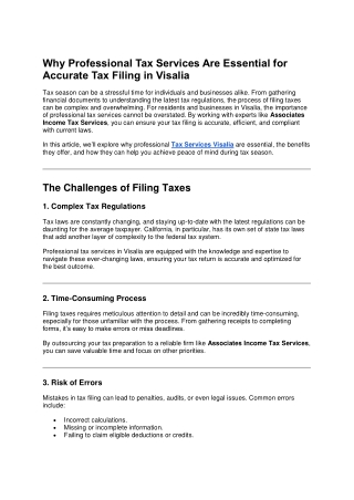 Tax Services Visalia