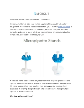 Shop Carousel Stand for Pipettes | MicroLit USA