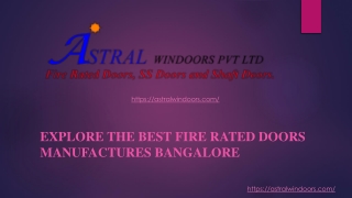 Explore the Best Fire Rated Doors Manufactures Bangalore