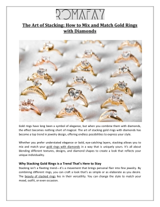 The Art of Stacking How to Mix and Match Gold Rings with Diamonds