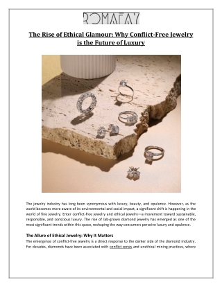 The Rise of Ethical Glamour Why Conflict-Free Jewelry is the Future of Luxury