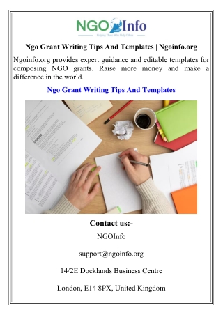Ngo Grant Writing Tips And Templates  Ngoinfo.org