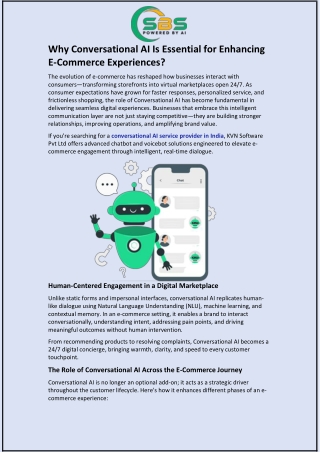 Why Conversational AI Is Essential for Enhancing E-Commerce Experiences?