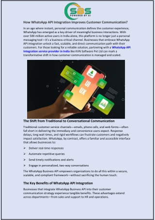 How WhatsApp API Integration Improves Customer Communication?