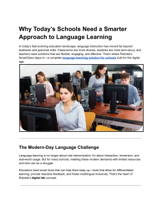 Why Today’s Schools Need a Smarter Approach to Language Learning