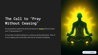 What does it mean to pray without ceasing?