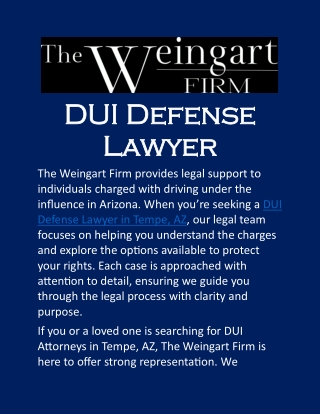 DUI Defense Lawyer in Tempe, AZ: Smart Strategies for DUI Cases