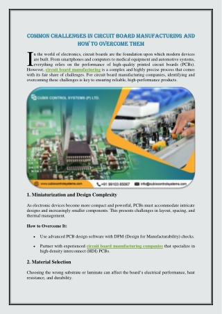 Common Challenges in Circuit Board Manufacturing and How to Overcome Them