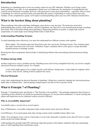 **Plumbing Safety Tips Every DIY Enthusiast Should Follow!**