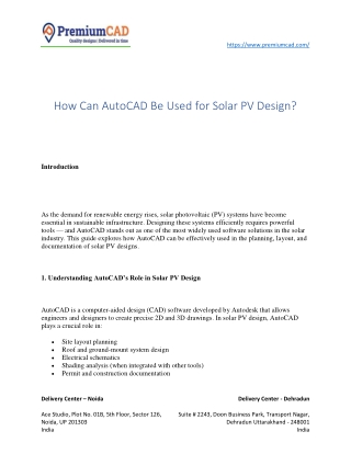 How Can AutoCAD Be Used for Solar PV Design