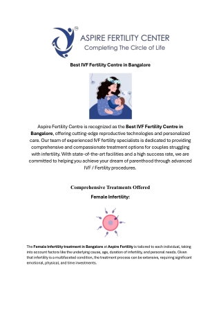 Best IVF specialist in Banglore