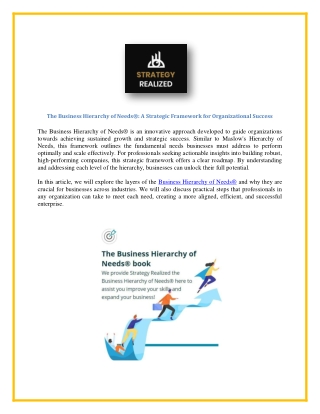 The Business Hierarchy of Needs®