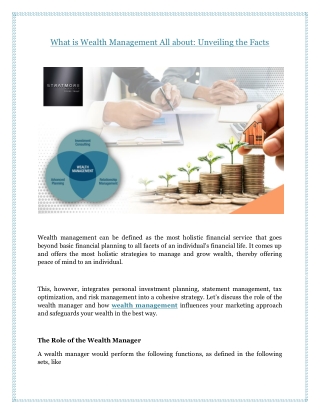 What is Wealth Management All about: Unveiling the Facts