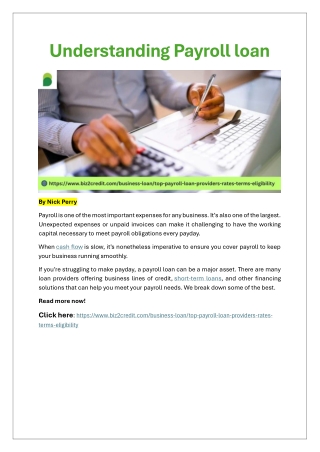 Understanding Payroll loan