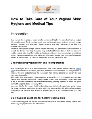 How to Take Care of Your Vaginal Skin_ Hygiene and Medical Tips