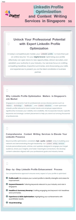 Professional LinkedIn Profile Management Services Singapore