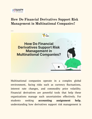How Do Financial Derivatives Support Risk Management in Multinational Companies_