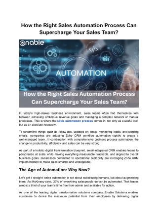 How the Right Sales Automation Process Can Supercharge Your Sales Team