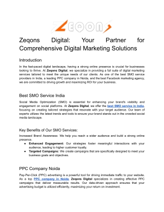 Zeqons Digital_ Your Partner for Comprehensive Digital Marketing Solutions