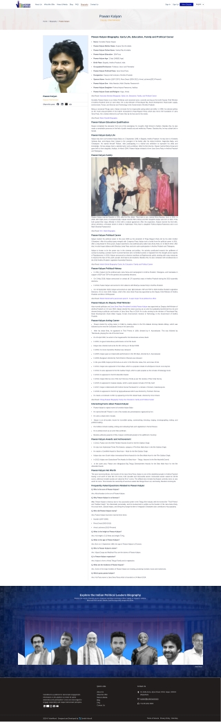 Pawan Kalyan Biography: Early Life, Education, Family and Political Career