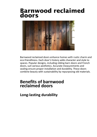 Barnwood reclaimed doors - Secure House