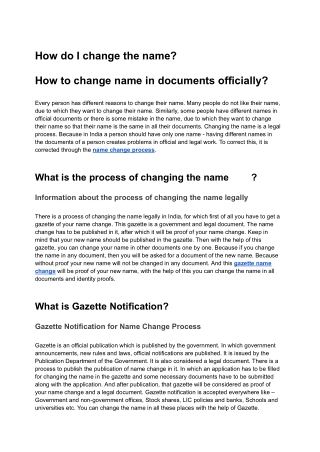 How to change name in documents officially?