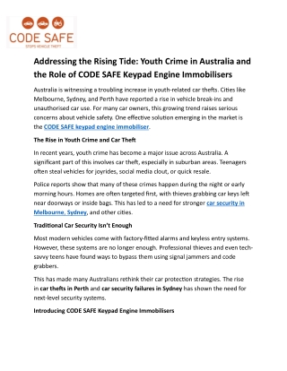 Addressing the Rising Tide