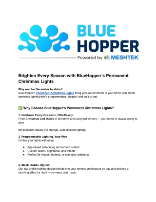 Brighten Every Season with BlueHopper’s Permanent Christmas Lights