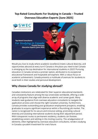 Top-Rated Consultants For Studying In Canada – Trusted Overseas Education Experts [June 2025]