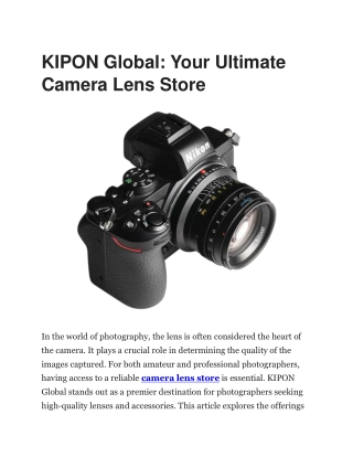 Premium Camera Lens Store – Kipon-global