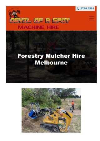 Forestry Mulcher Hire Melbourne