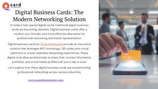 Digital Business Cards: The Modern Networking Solution