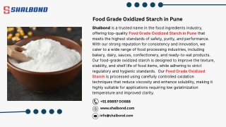 Food Grade Oxidized Starch in Pune