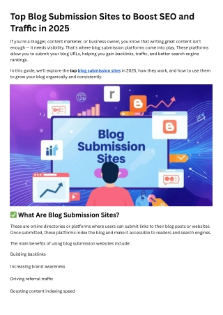 Blog Submission Sites