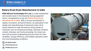 Rotary Drum Dryer Manufacturer In India