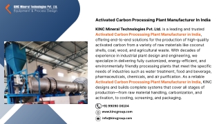 Activated Carbon Processing Plant Manufacturer In India