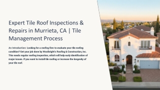 Expert Tile Roof Inspections & Repairs in Murrieta, CA | Tile Management Process