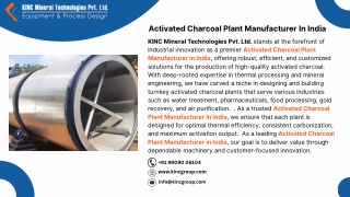 Activated Charcoal Plant Manufacturer In India