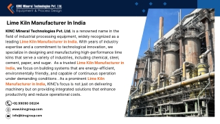 Lime Kiln Manufacturer In India