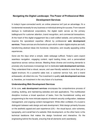 Web development services by ALSOFTNavigating the Digital Landscape