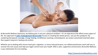 Pain Management for Long Relief with Massage-Spa Gift Certificate at Bronxville.