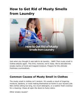 Bubblebliss- How to Get Rid of Musty Smells from Laundry