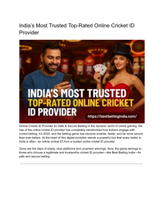 India’s Most Trusted Top-Rated Online Cricket ID Provider