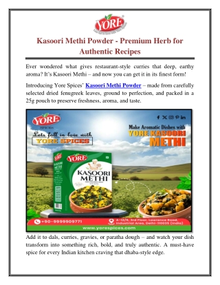 Kasoori Methi Powder - Premium Herb for Authentic Recipes