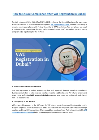 How to Ensure Compliance After VAT Registration in