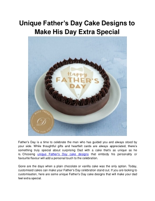 Unique Father’s Day Cake Designs to Make His Day Extra Special