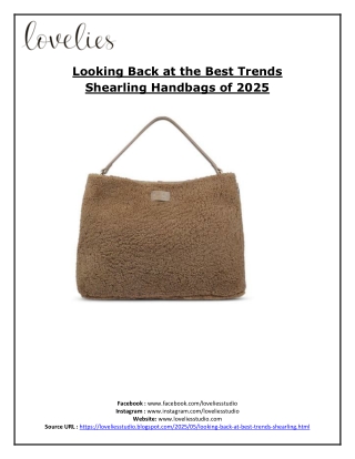 Looking Back at the Best Trends Shearling Handbags of 2025