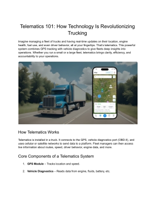 Telematics 101: How Technology Is Revolutionizing Trucking